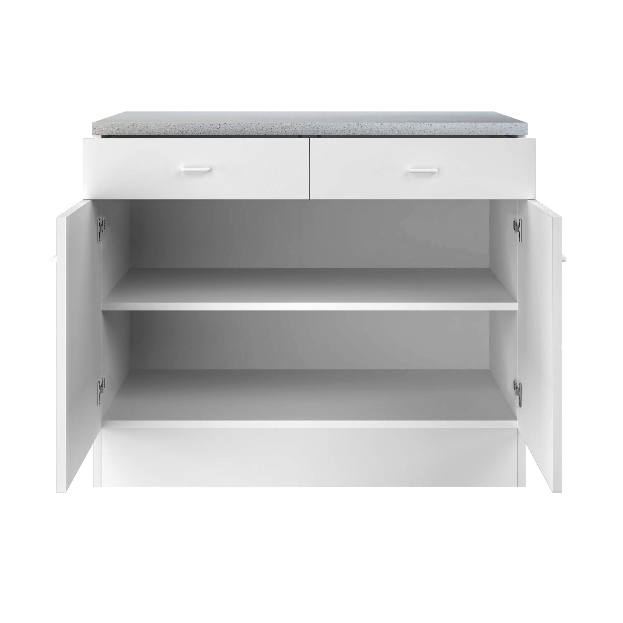 Küchenschrank Bochum - Unterschrank - 2-türig, 2 Schubladen - Breite 100 cm - Weiß
