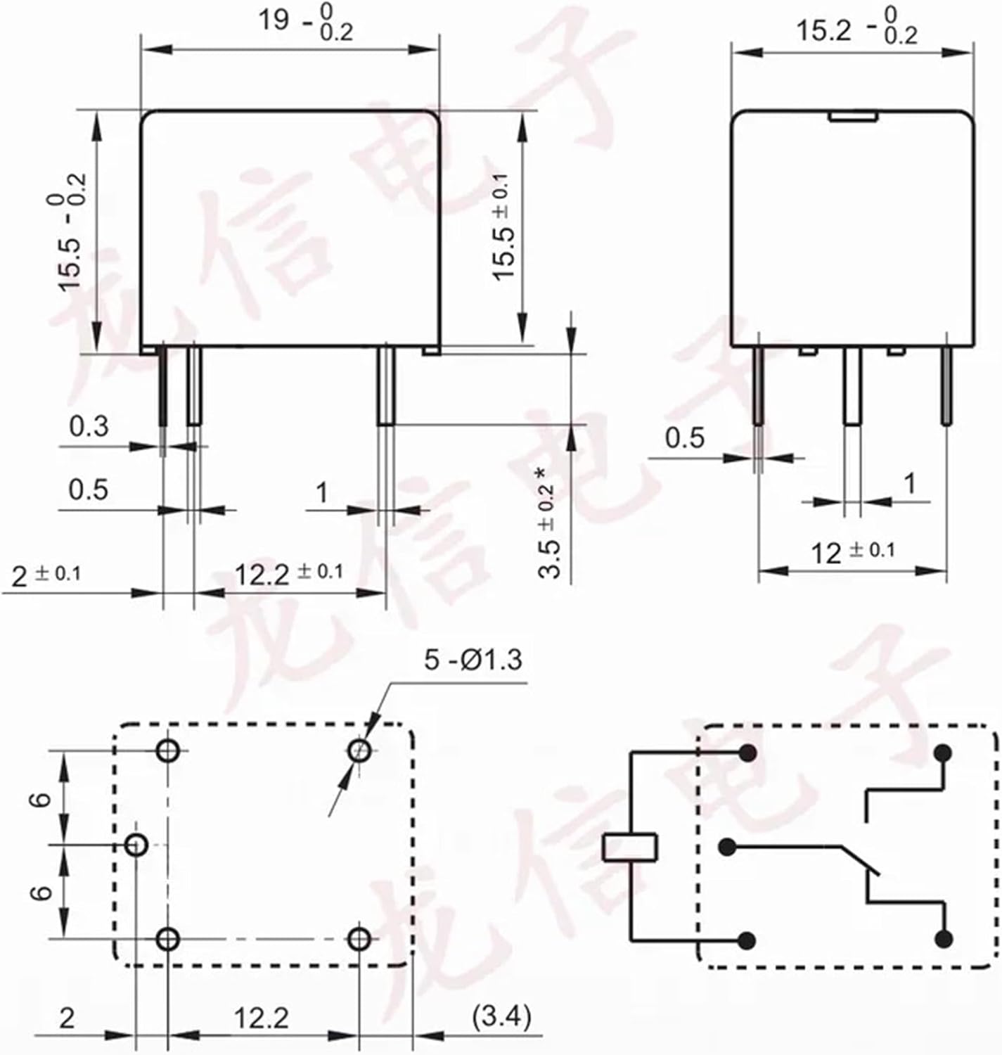 10PCS JQC-3F 12VDC-1Z ; JQC-3F 24VDC-1Z ; (T73-1C-24V) Relay 5pins(JQC-3F 12VDC-1Z)