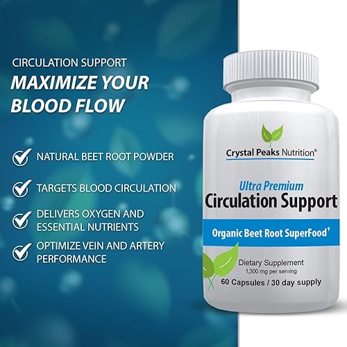 Miniatura 5 de CRYSTAL PEAKS NUTRITION Extracto de polvo de raíz de remolacha orgánica pura, circulación sanguínea, promueve arterias y venas, aumenta la