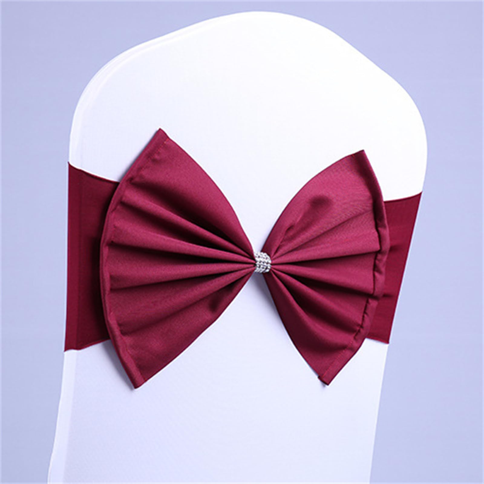 Highdi Spandex Stuhl Schärpen, Stretch Stuhlbänder Schleifen Elastische Weich Stuhlschärpen für Party Bankett Hotel Hochzeit Stühle Dekoration (40PC,Burgunderrot)