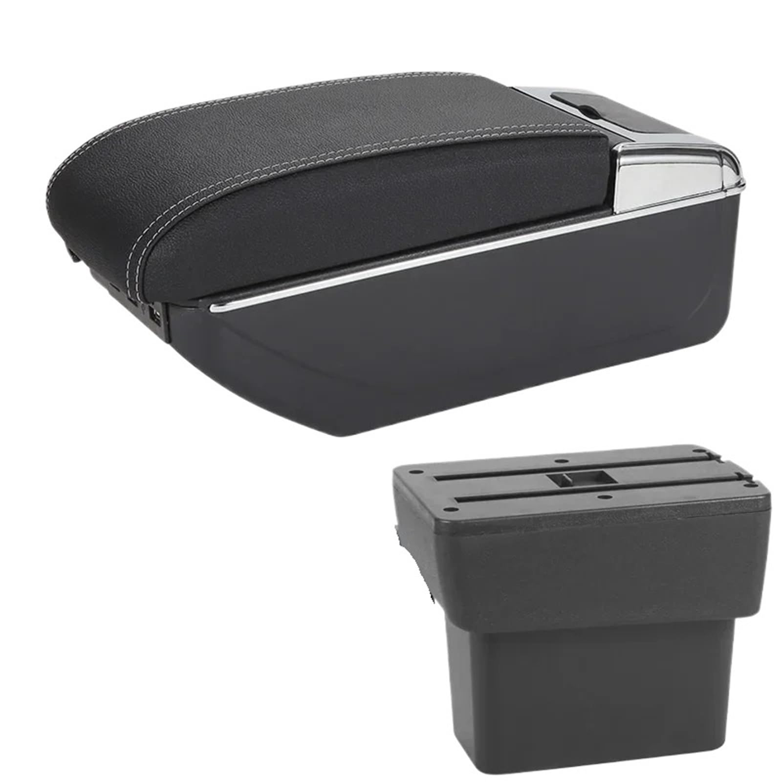 NOKRGQW Car Armrest Box For Nissan Note E-Power 2016-2022 Armrest Central Storage Box Dedicated Interior Retrofit Car Accessories(B3 Black white 7USB)
