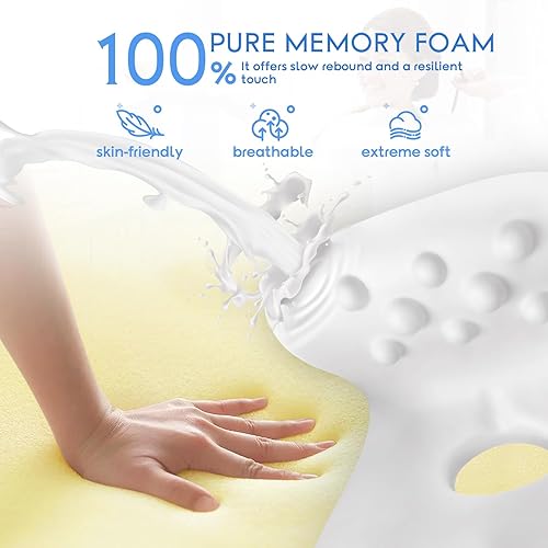 Miniatura 3 de Cojín de asiento de oficina para apoyo de glúteos y espalda, almohadas grandes de espuma viscoelástica para el coxis para sentarse, almohada de