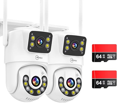 Miniatura 10 de Cámara de seguridad de doble lente Pan/Tilt Cámara WiFi para exteriores 8MP 2 unidades, seguimiento automático, detección humana, alarma de luz,