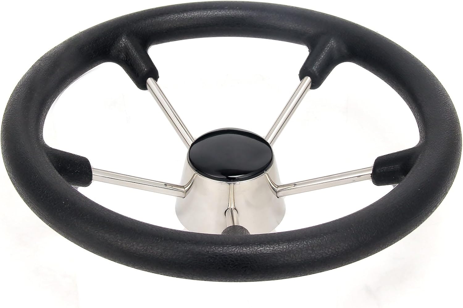13 1/2 inch Boat Steering Wheel, 5 Spoke 13.5 inch Stainless Steel Grip Destroyer Style Marine