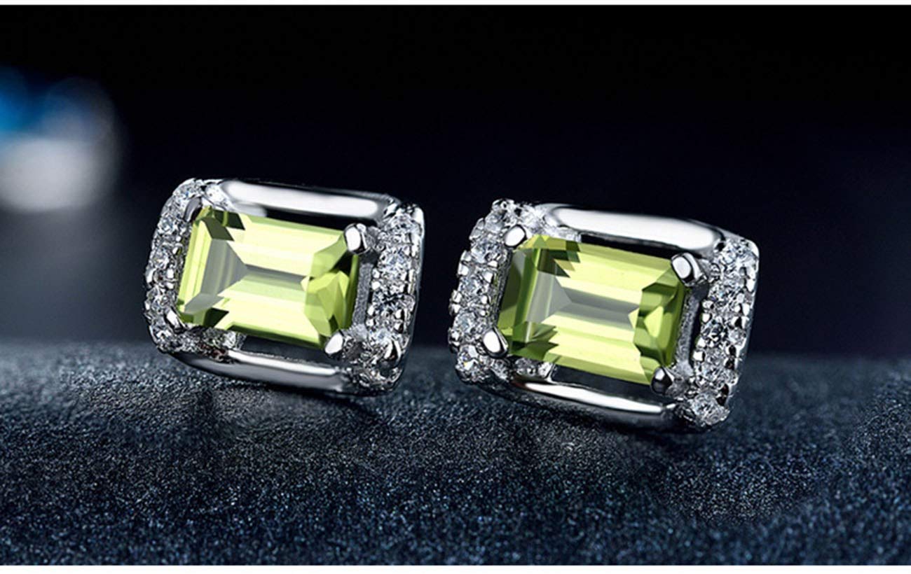 Pendientes Pendientes de Plata esterlina con Forma de Regalo para Damas, Diamantes y Diamantes.