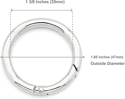 Miniatura 4 de CRAFTMEMORE 2pcs 1 38 pulgadas O Rings Snap Clip Gigger Spring Opening Llavero Hebilla Monedero Hardware SCOS (latón cepillado), Cobrizo cepillado
