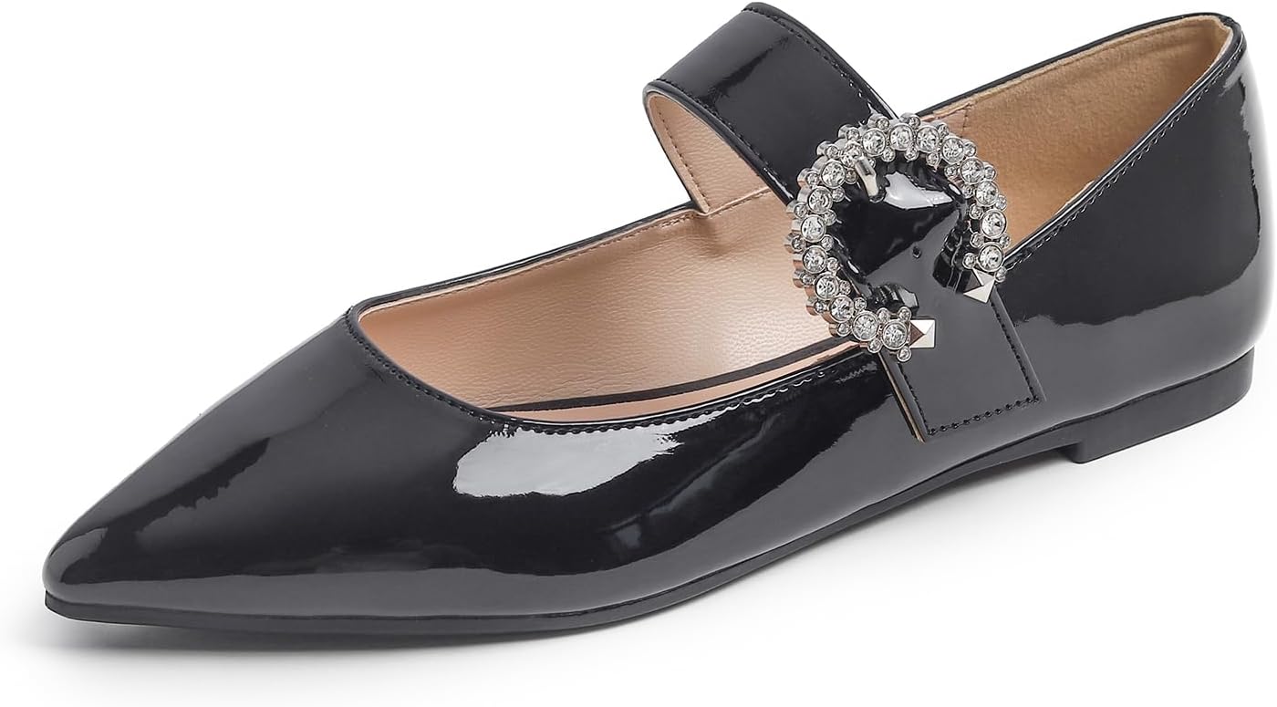 Mary Jane Ballerines Plates Orthopédiques En Daim à Bout Rond Pour