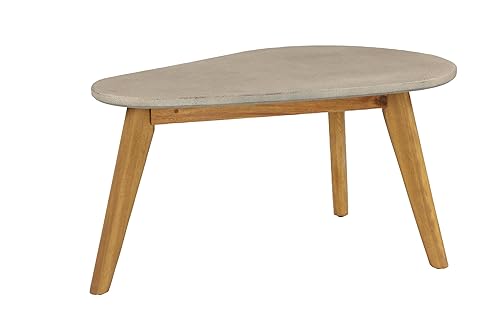 Deco 79 Polyresin Outdoor Accent Table Concrete Inspired Angled Oval