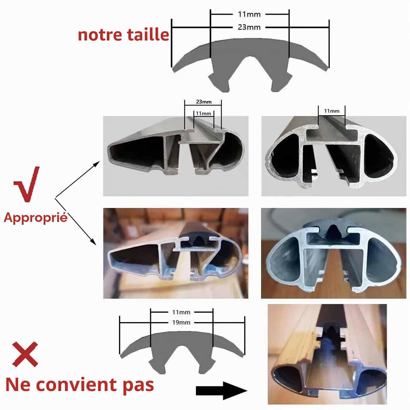 Bandes en caoutchouc pour barre de toit de voiture, 300 cm T//h -ule 52102 Bande de caoutchouc de rechange pour barre d'aile pour éviter la poussière et réduire la résistance au vent