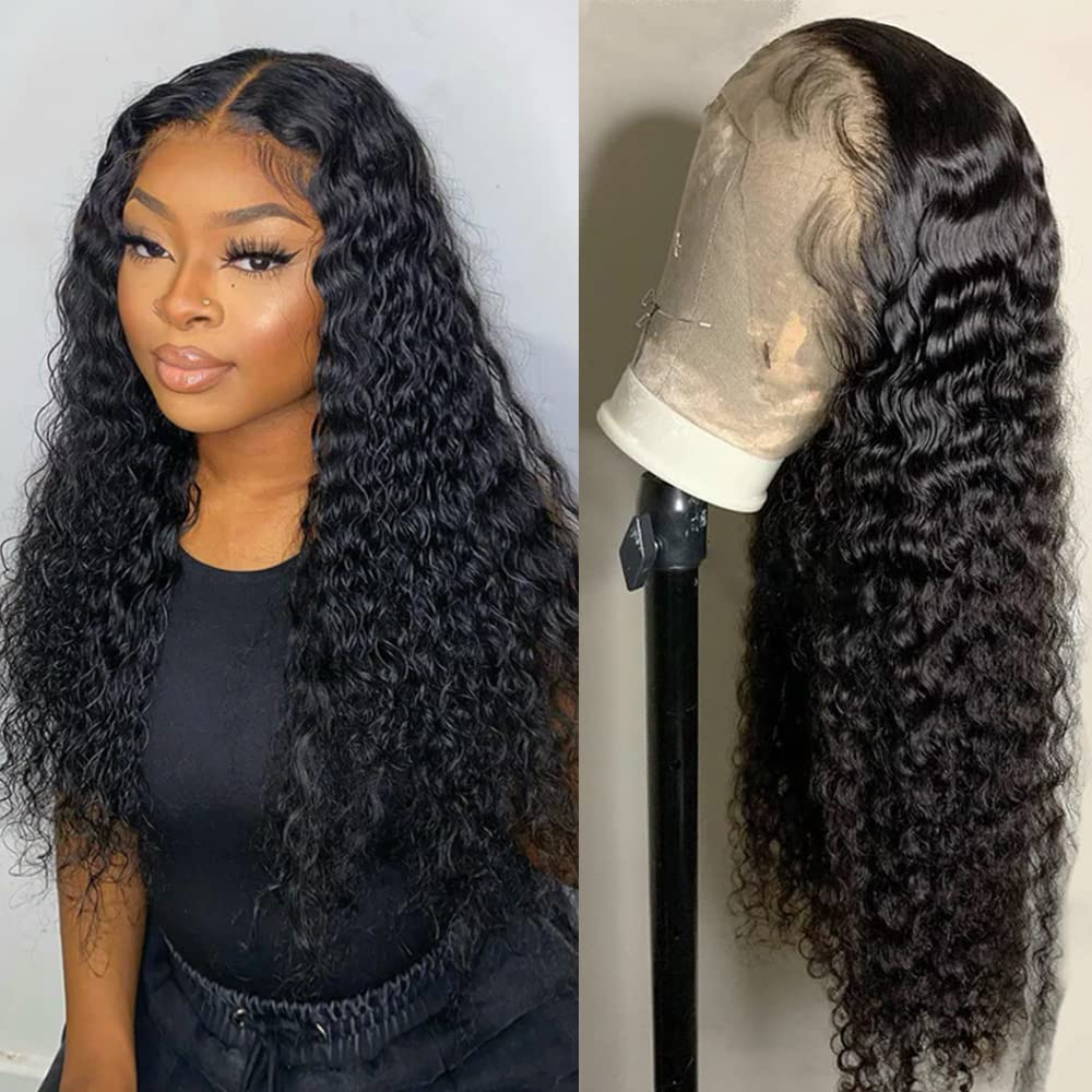 Amazon.com : Pinketer Deep Wave Lace Front Wigs Human Hair  display picture 3