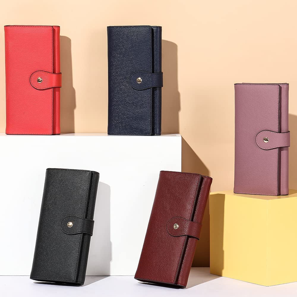 Leather Wallet Cartera De Cuero para Mujer, Gran Capacidad, Larga, con Múltiples Ranuras para Tarjetas, Monedero, Monedero para Niñas, Regalo De Cumpleaños Y Aniversario Large Capacity
