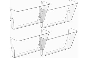 Acrylic Single Pocket Wall-Mountable 4-Pack Holder