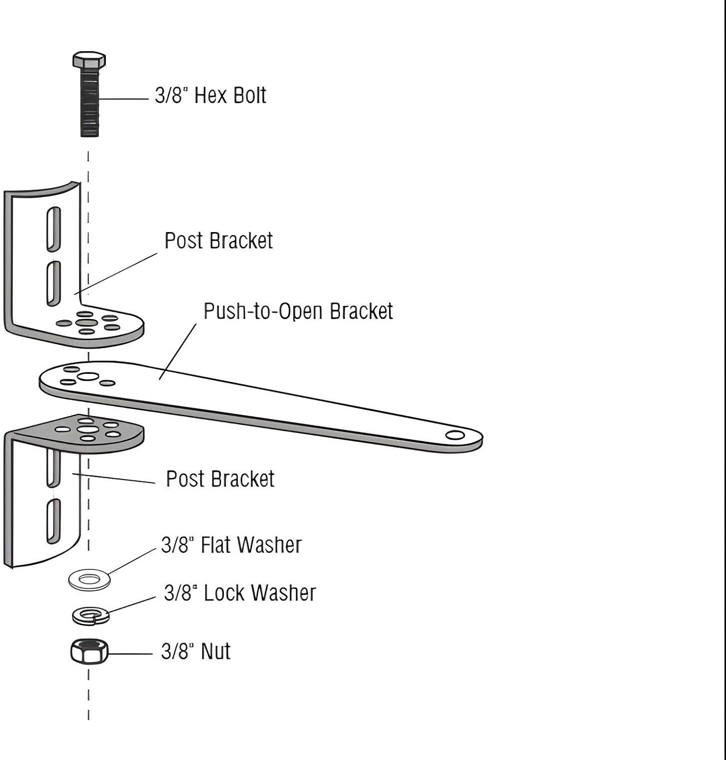 Liftmaster 50-19503 Push Out Bracket for LA400 and LA412 Gate Openers - (Allows The Gate to Swing Away from Property)