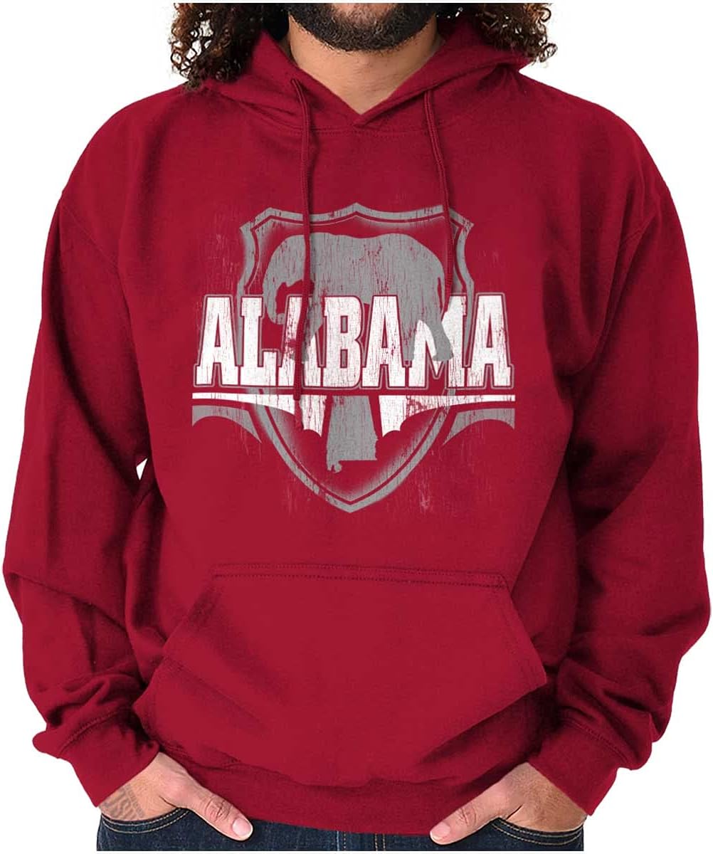 Brisco Brands Alabama AL State Pride Elephant Hoodie Sweatshirt Women Men