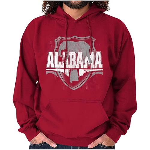 Brisco Brands Alabama AL State Pride Elephant Hoodie Sweatshirt Women Men