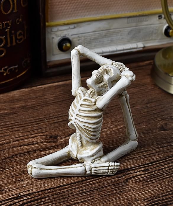 Set de 4 Figuras de Calaveras de Yoga Decoración Halloween miniatura 7