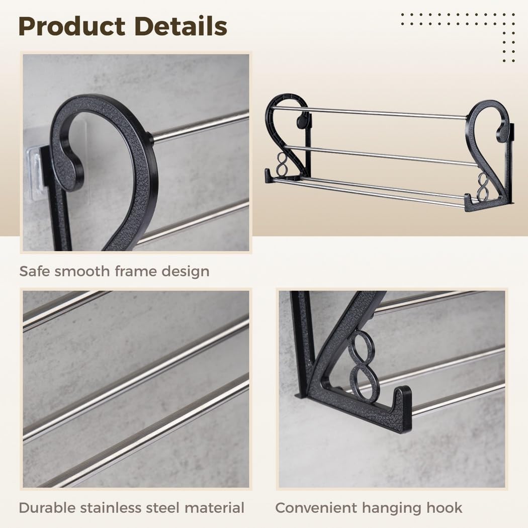 Racks Shoe Mounted Wall 2 Pcs, Hanging Shoe Door Organizers With Mounts Sticky, Over The Door Storage Shoes, Space Saving Holders Shoe For Entrance, Bathroom