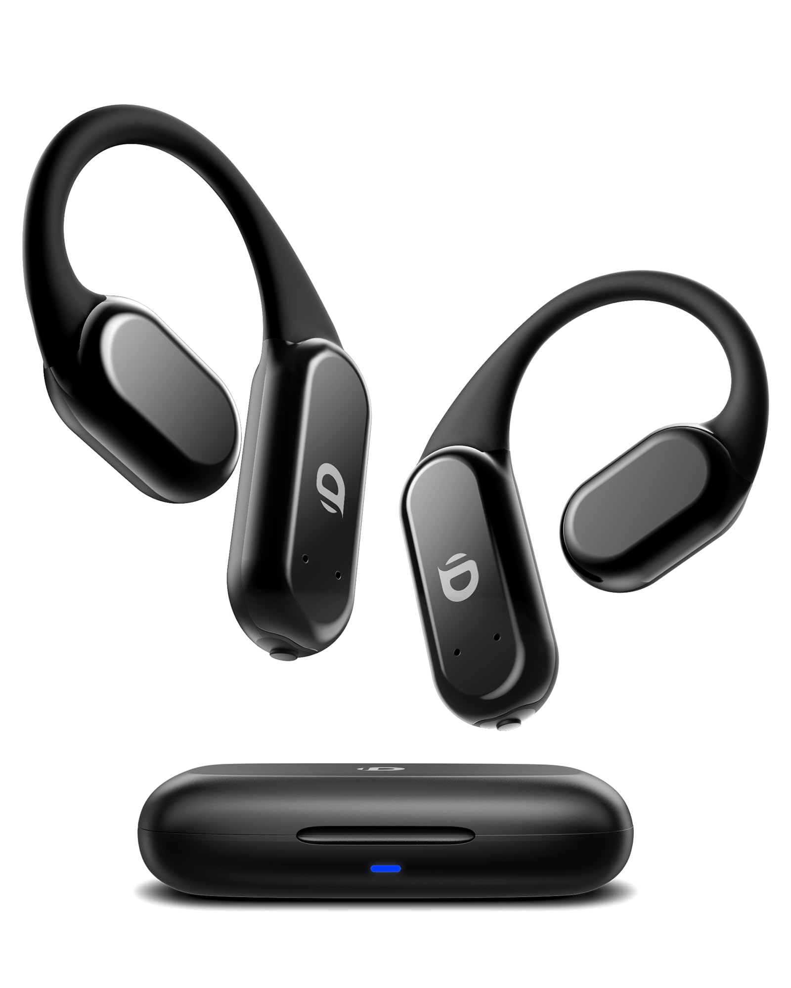 True Wireless Bone Conduction Earphones, OWS Open Ear Headphones with Earhooks, Bluetooth 5.3, Up to 60H Playtime with Case, IP68, AAC/SBC, for Cycling Yoga Workouts