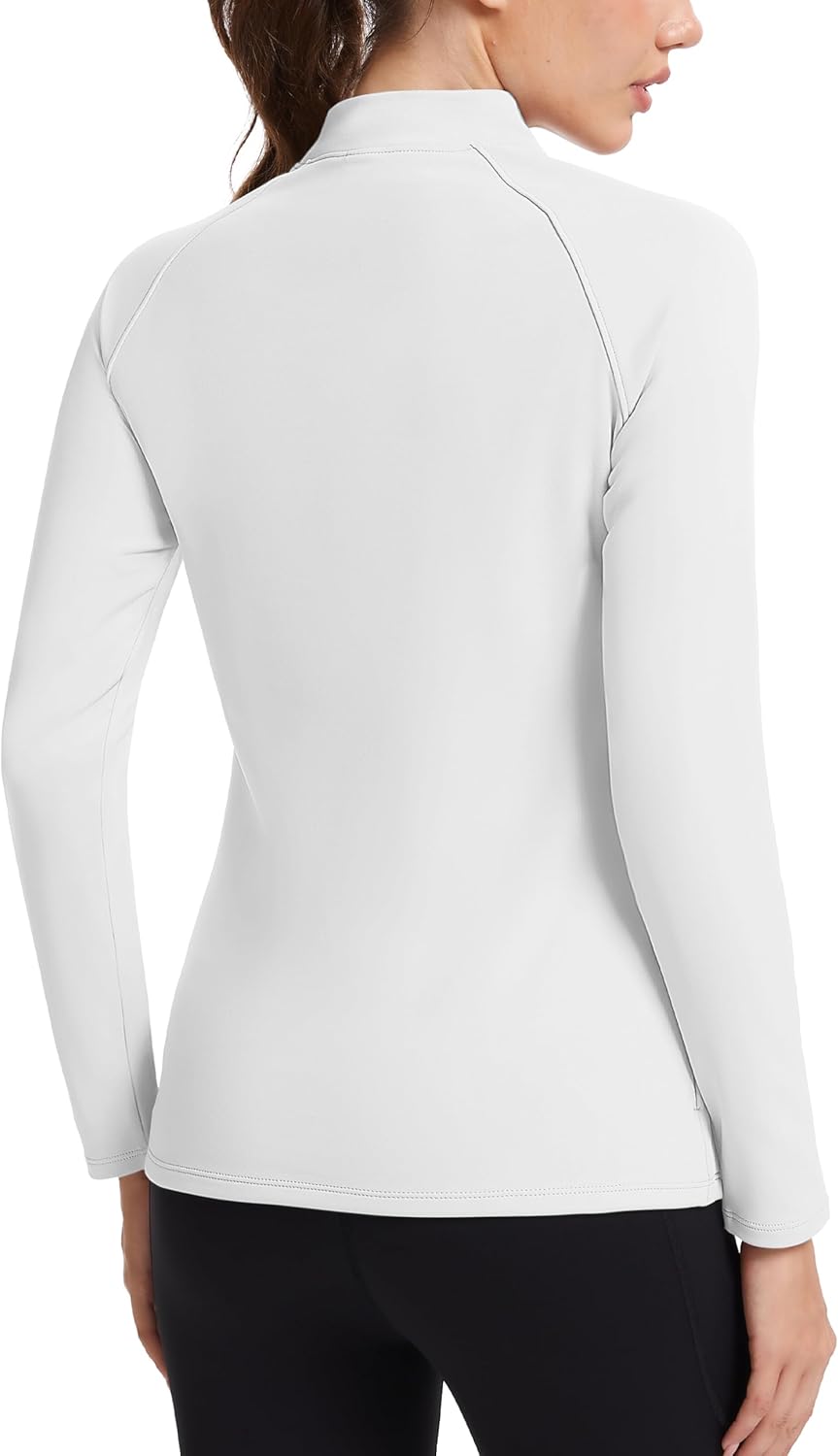 MAGCOMSEN Thermal Shirts for Women Mock Turtneck Long Sleeve Tops Fleece Pullover Workout Running Winter Base Layer - Image 2