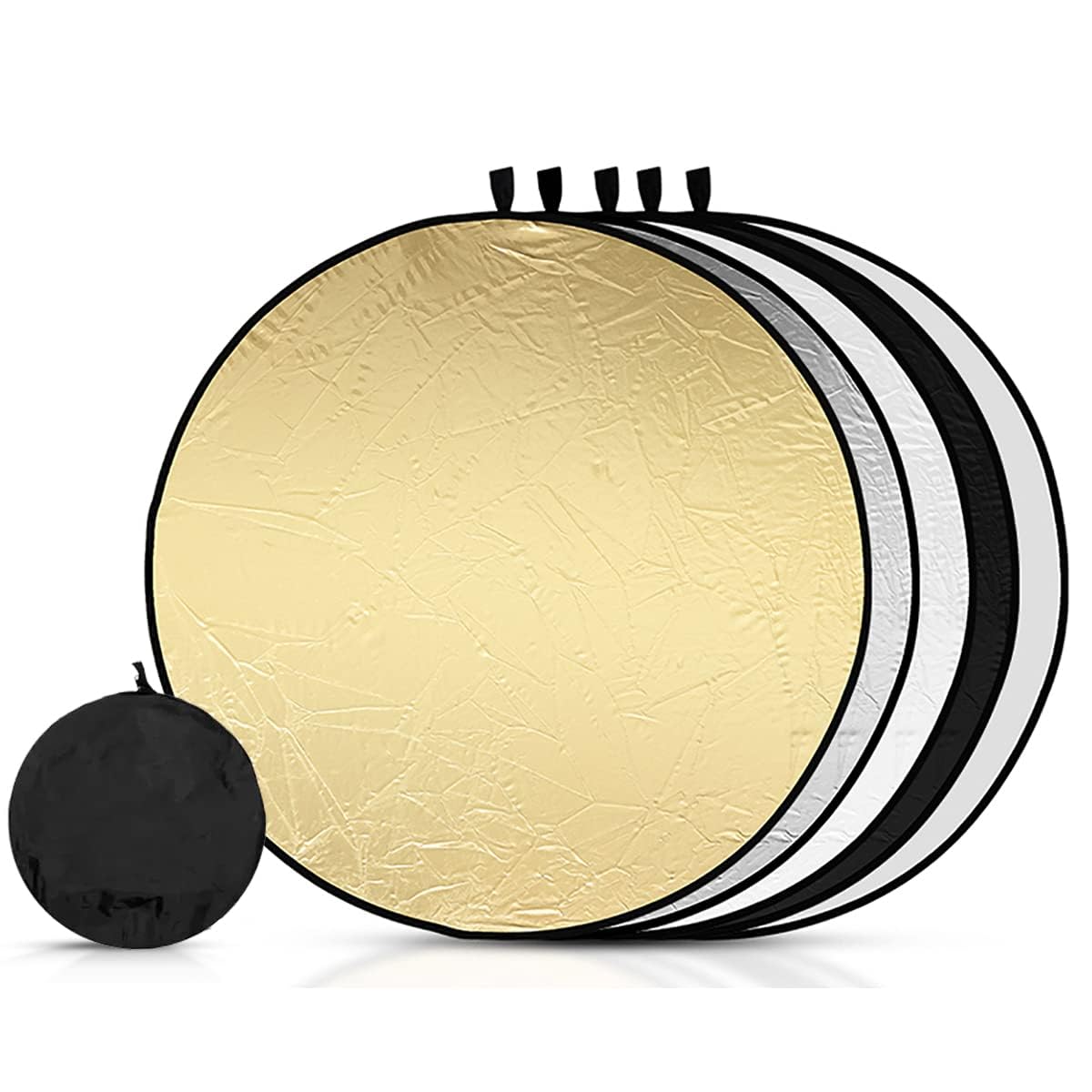 5-in-1 Reflector Photography,Light Diffuser,60 cm Round Photography Light Reflector,Diffuser Photography,Foldable Folding Reflector,Photo Reflector Light Reflector for Portrait,Photo,Selfie,Wedding