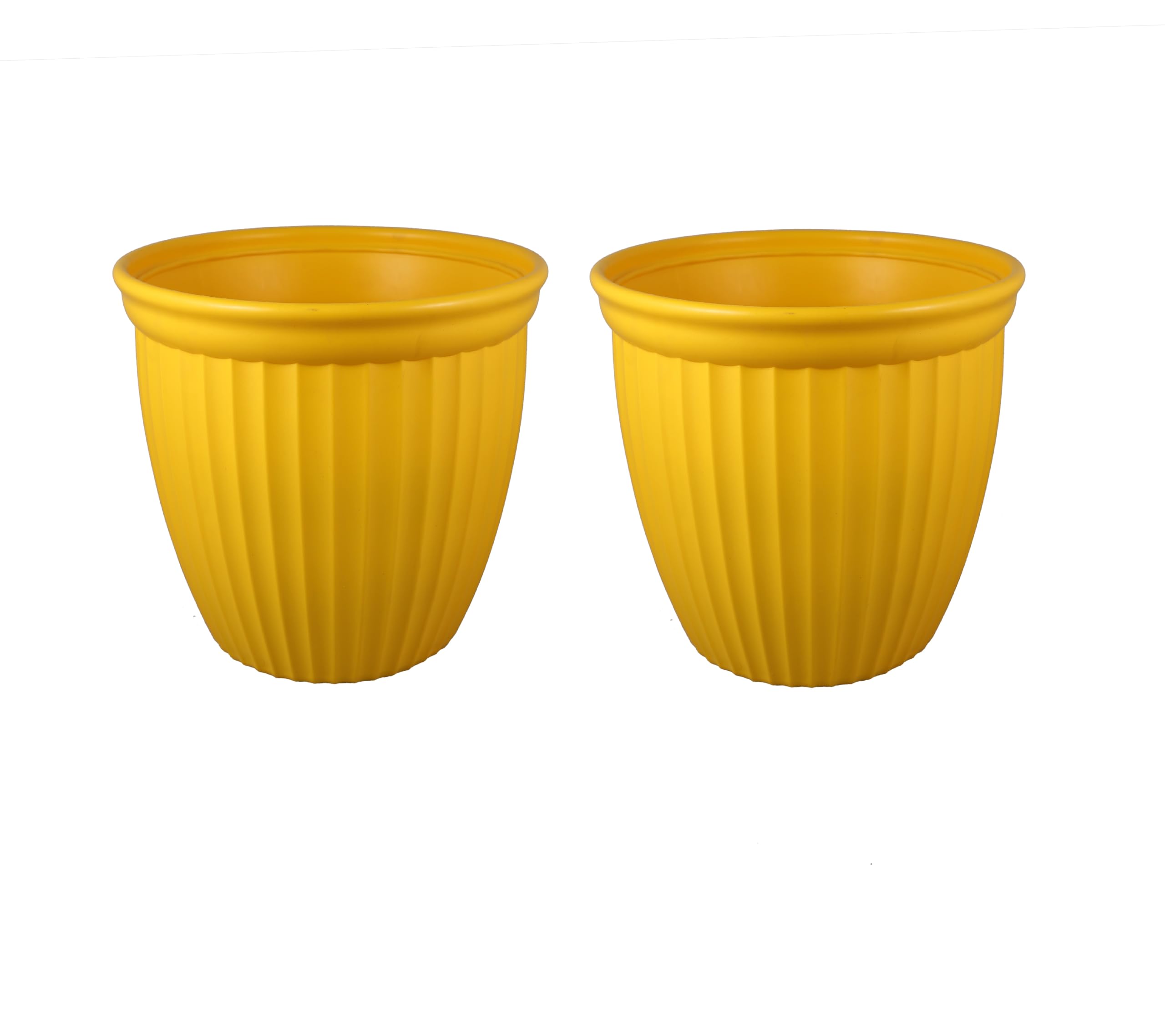 Lotus Designed Beautifully Crafted Flower Pots, Elevate Your Plant Display with Unique Design, Durable Construction, and Stylish Floral Pots (Size - 8Inch, Pack of 2, Yellow) (B0CP43ZGCL) Amazon Price History, Amazon Price Tracker