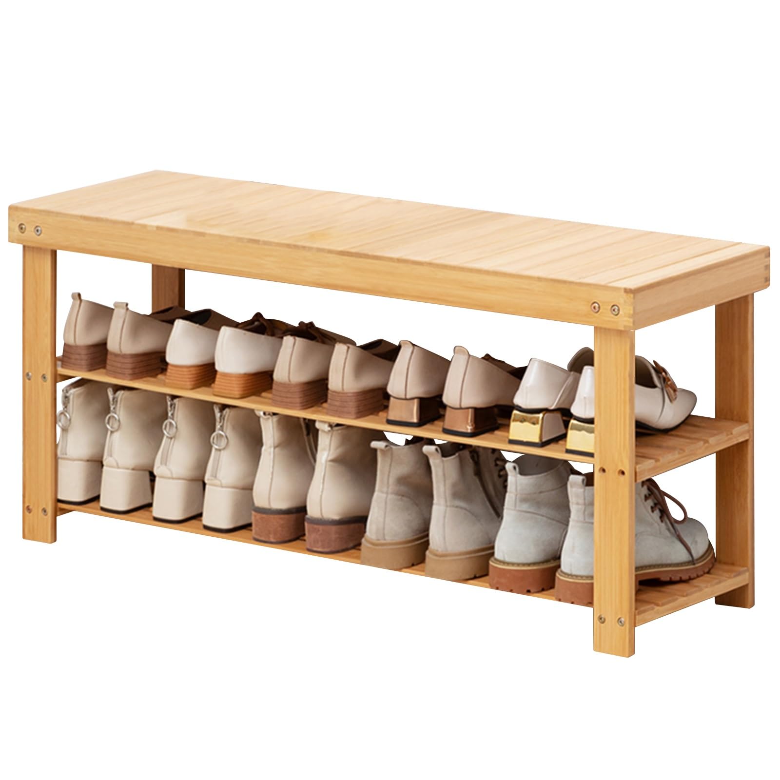 Meuble à chaussures en bambou pour entrée accueillante et salon moderne