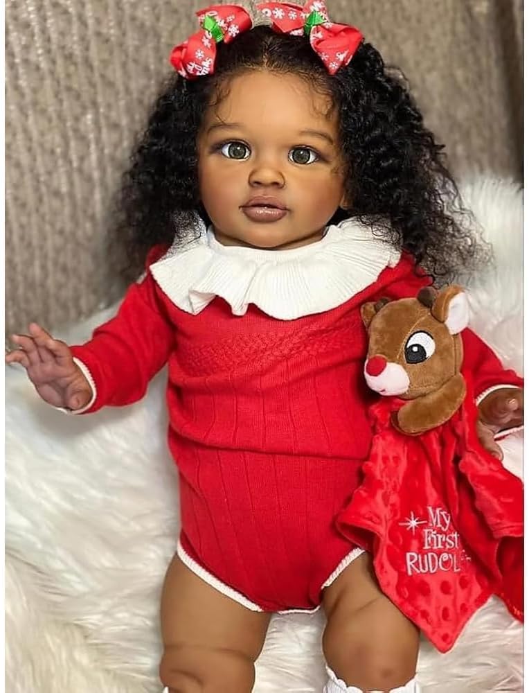 Zero Pam Black Reborn Baby Dolls 26 Inch Large Size Reborn Toddler Girls African American Black Girl Dolls Real Baby Doll Size Biracial Babies Doll for Girl Boy Toys