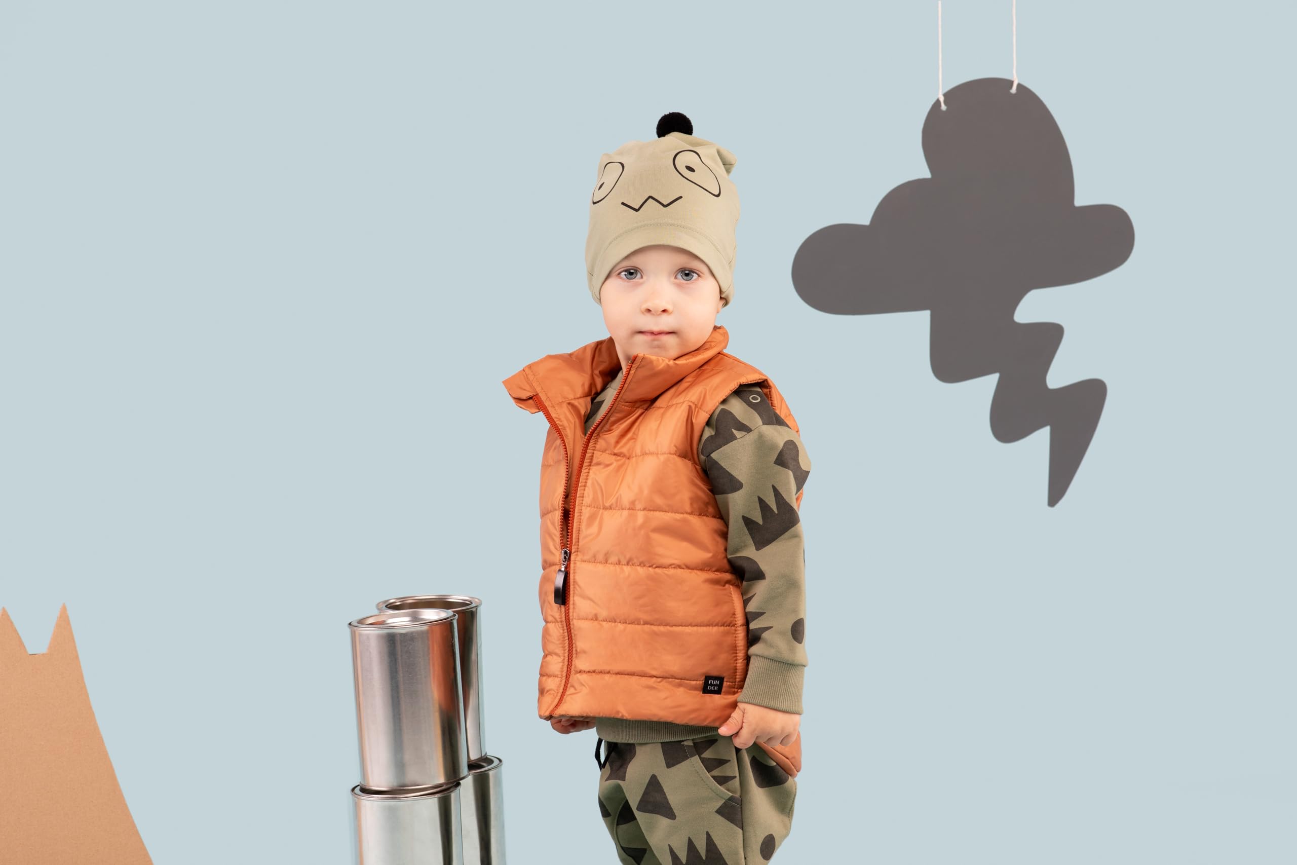 Pinokio Vest with Band, Pockets and Long Back Gilet Bébés Garçons