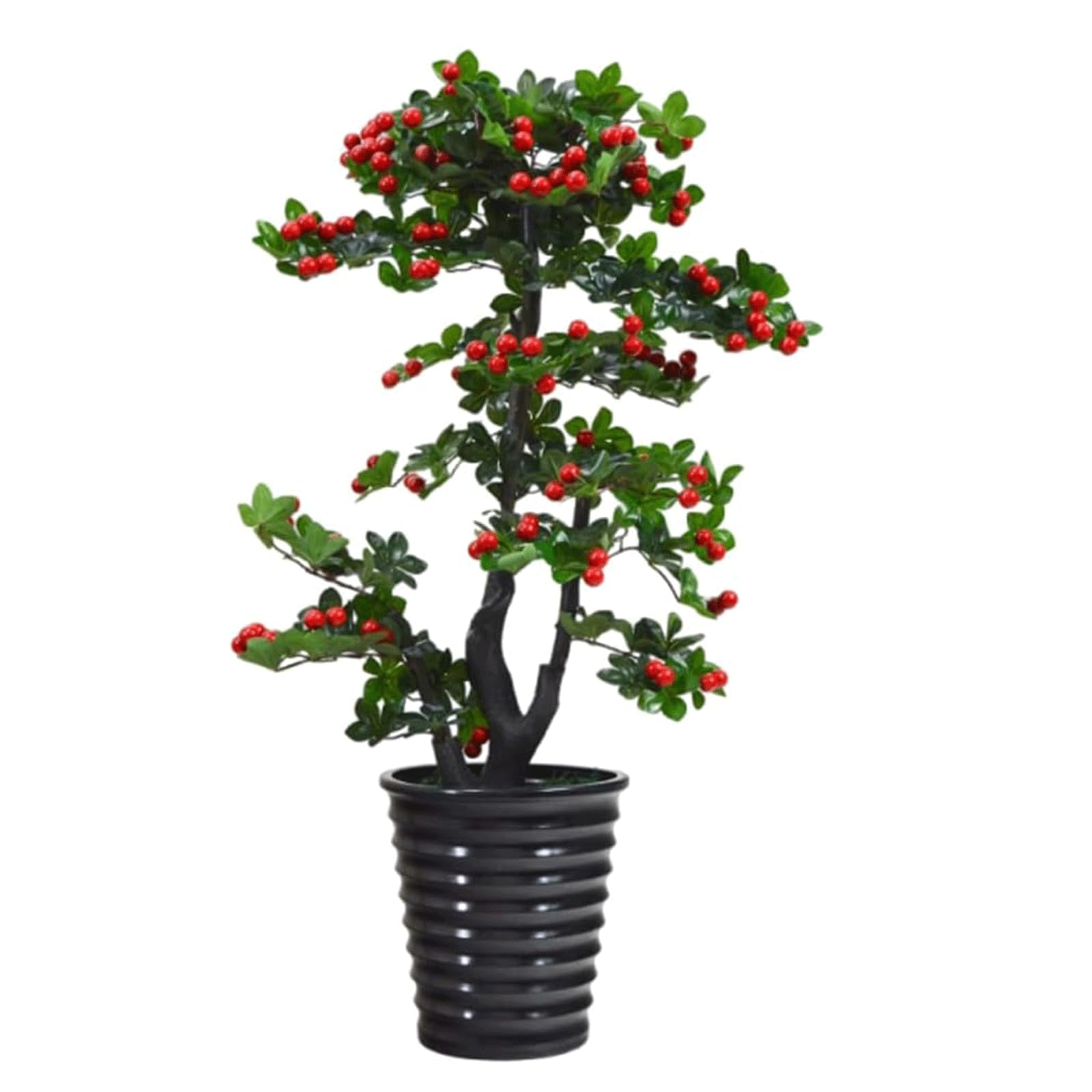 GLJTUO fake tree 4.1ft Artificial Trees Fake Tree Cherry Fruit Tree With Pot Simulation Tree Potted Greenery Plant Home Fake Plants Decor Realistic Design