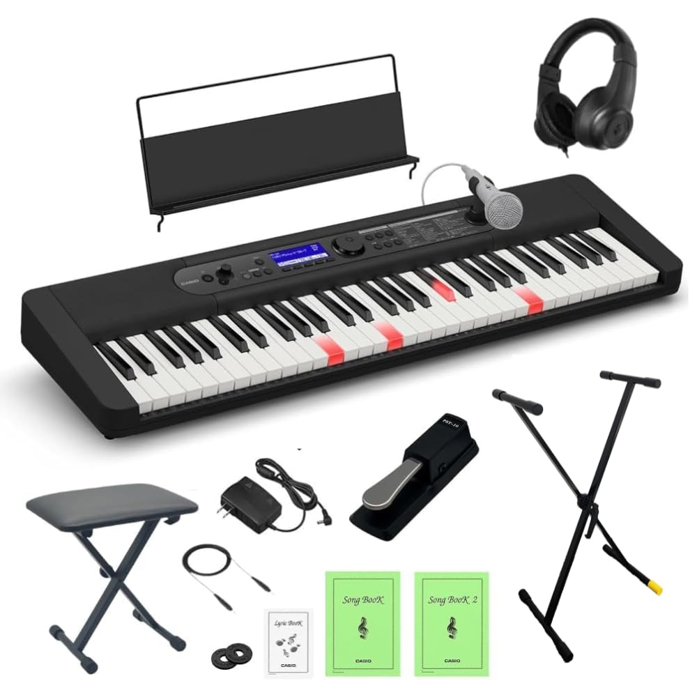 新品同様CASIO LK-540 光ナビゲーションキーボード マイクセット付き Amazon.co.jp: 【カラー統一セット】カシオ LK-540 BK ブラック 光