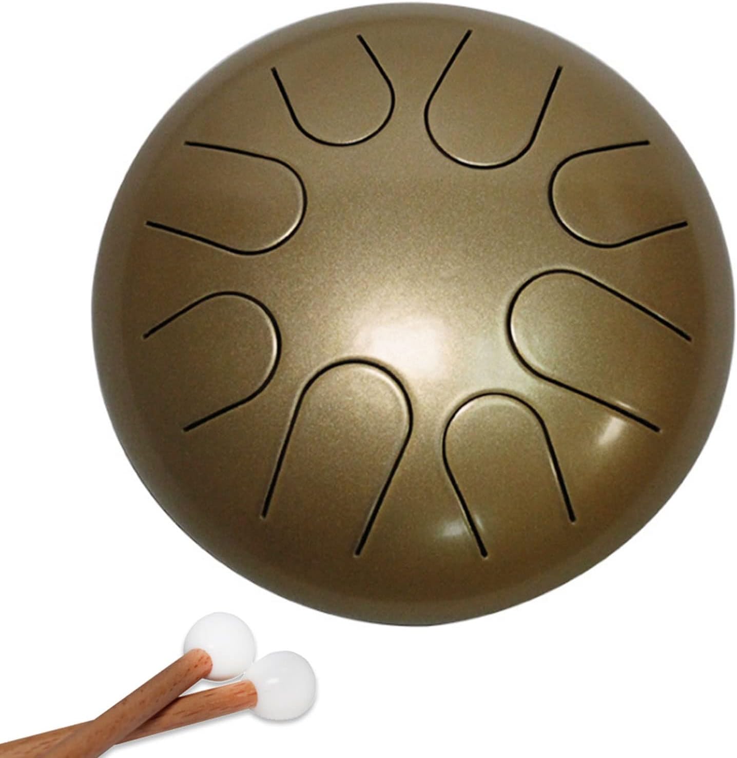 Lotus Hand Pan Drum Steel 6 Inch Drums Instruments with Music Book, Mallets, scales and finger rings for Camping, Meditation, or Yoga Handpan Drum Instrument (Color : C) (A)