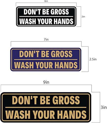 Miniatura 2 de Letrero para puerta o pared, diseño de "Don't Be Gross ("Don't Be Gross - Wash Your Hands") - NegroDorado -