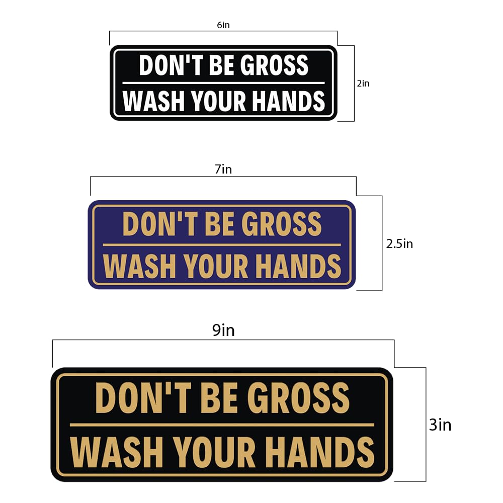 'Don't Be Gross' | Wash Your Hands znak na drzwi/ścianę - szczotkowane złoto - mały