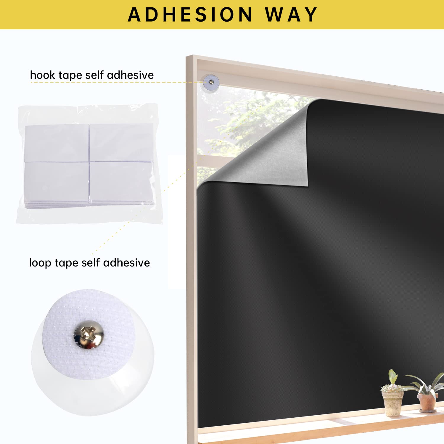 Gofodsil Portable Blackout Curtain 300 x 150 cm, Window Blackout Cut to the Required Size for Bedroom Children's Room, Travel - Image 4