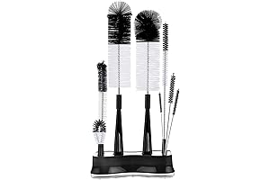Dr. Brown Bottle Cleaner 8-Pack Black Bottle Brush Cleaning Set with Stand