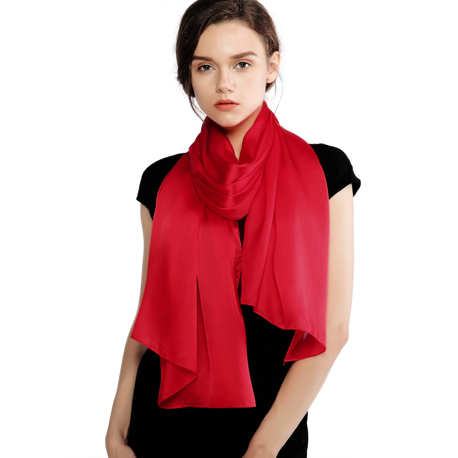 RIIQIICHY Foulard Sciarpa Seta Donna Pashmina Stola Scialle Cerimonia Abito da Sera Elegante Sposa
