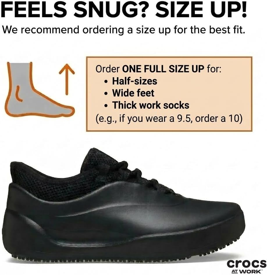 Crocs Men's Bistro Work Sneaker | Enclosed Toe | Slip Resistant | All Day Comfort
