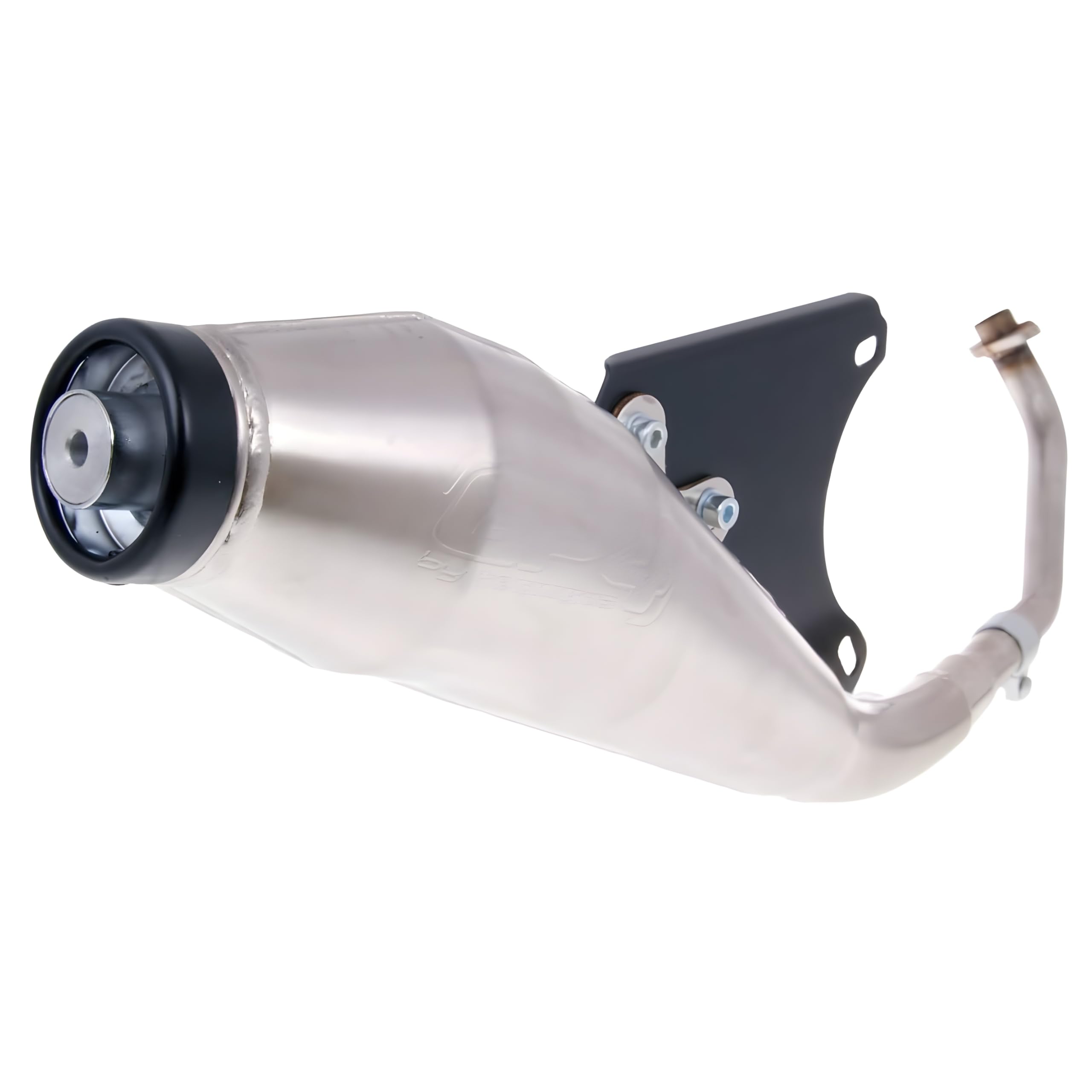 Auspuff Tecnigas GP4 für SYM Allo, Jet 4 50ccm 4T | Vernickelter Stahl, GP-Look ohne üblichen Endschalldämpfer für 50ccm 4T; kompatibel mit SYM Jet 50 4T, SYM Fiddle 2 50 4T AC