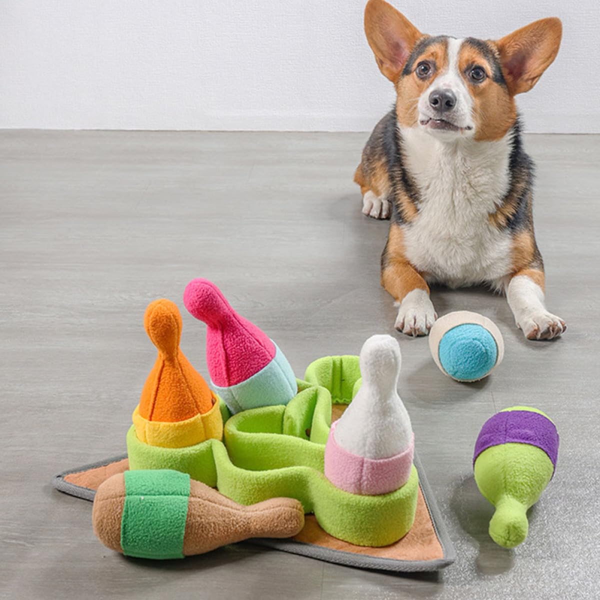 YARNOW Bowlingförmiges Leckerli Spielzeug aus Polar Fleece für Welpen Tragbares Haushalts Schnüffelspielzeug zur Fütterungsunterstützung