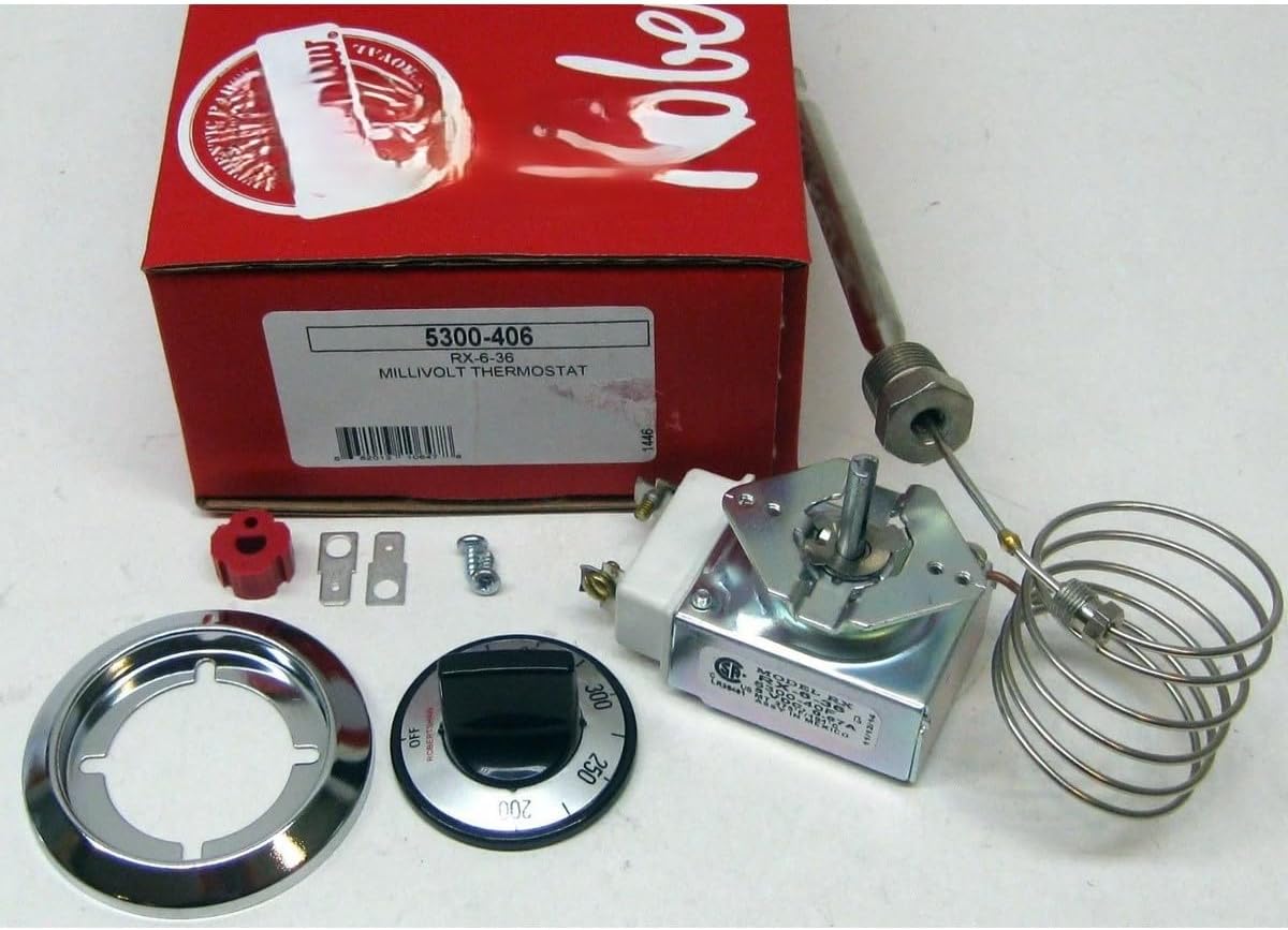 Replacement for 5300-406 for Robertshaw Millivolt Oven Thermostat RX-6-36 461162 2TZ6007 L345A E-292 compatible with Robertshaw.