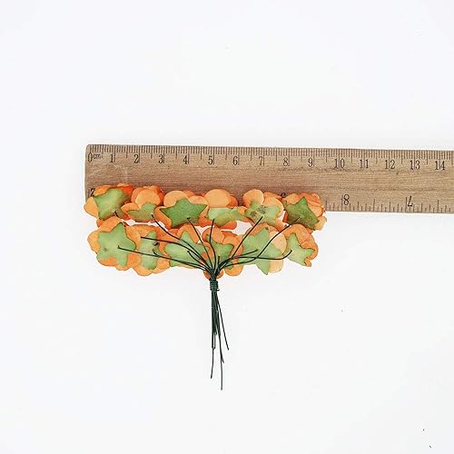 Miniatura 4 de Mini flores de papel de 0.5 pulgadas para manualidades, rosas de papel para álbumes de recortes, flores de papel con tallos de alambre, flores