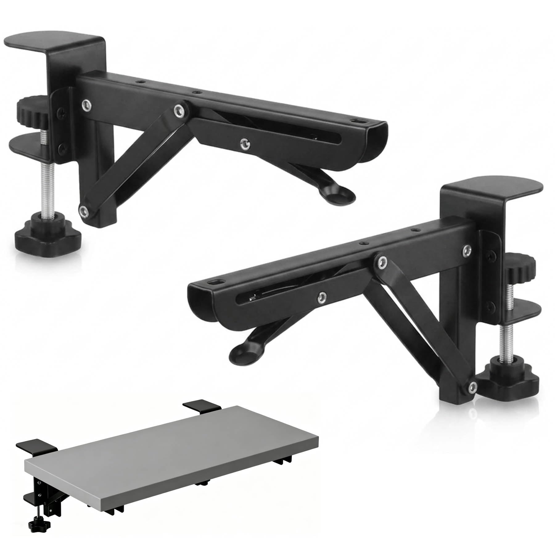 Extensión de mesa, extensión de escritorio, alargador de alféizar de ventana, extensible y estable, bandeja para teclado para debajo de la mesa, mesa de ordenador, bandeja para ahorrar espacio para la