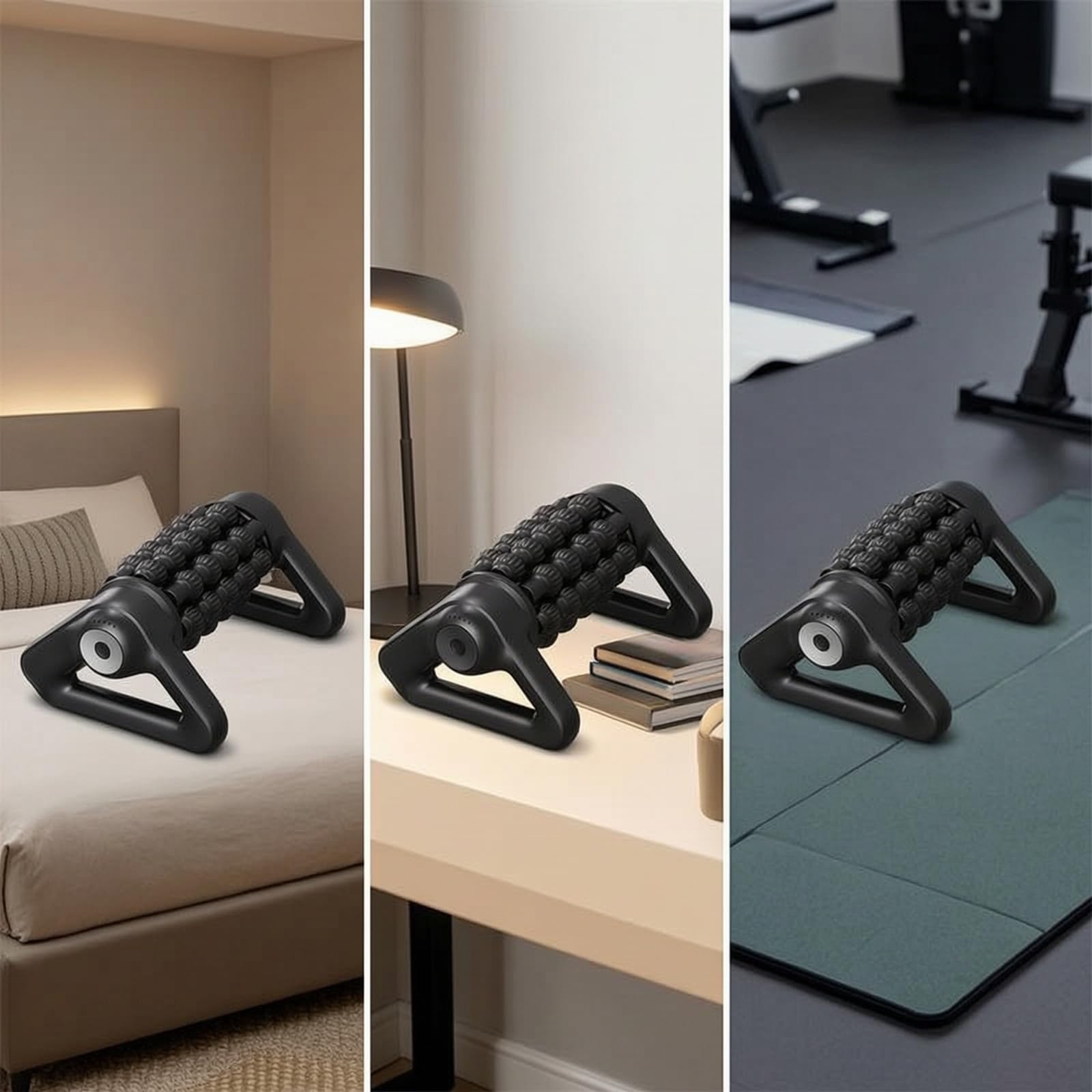 Amagogo Elektrischer Massage Roller Muskelroller Massageroller Faszienroller Massagegerät mit Automatikrotation Und Handgriffen aus PP Metall für Sportler Läufer Heimfitness Erholung, Silber