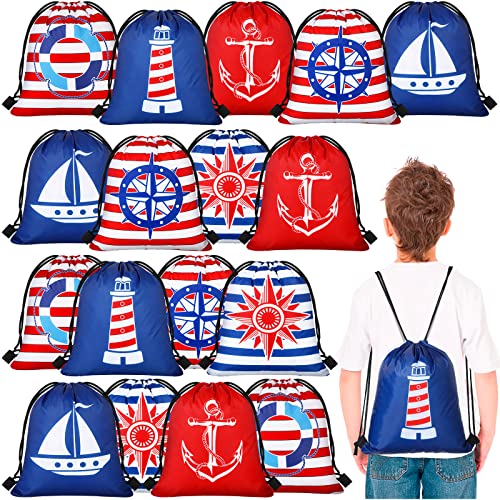 BBTO 24 Pieces Nautical Gift Bags Party Favors Drawstring Bags