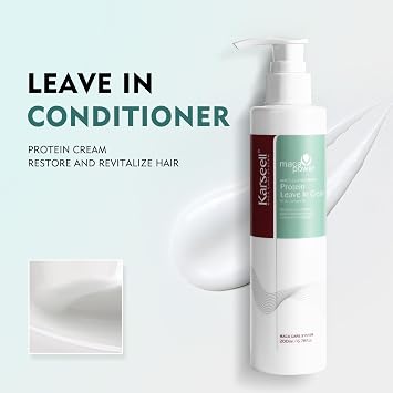 Karseell Protein Cream Leave-In Conditioner Overnight Hair Mask Deep Hydration Protein Cream for Dry Damaged Hair, 200ml