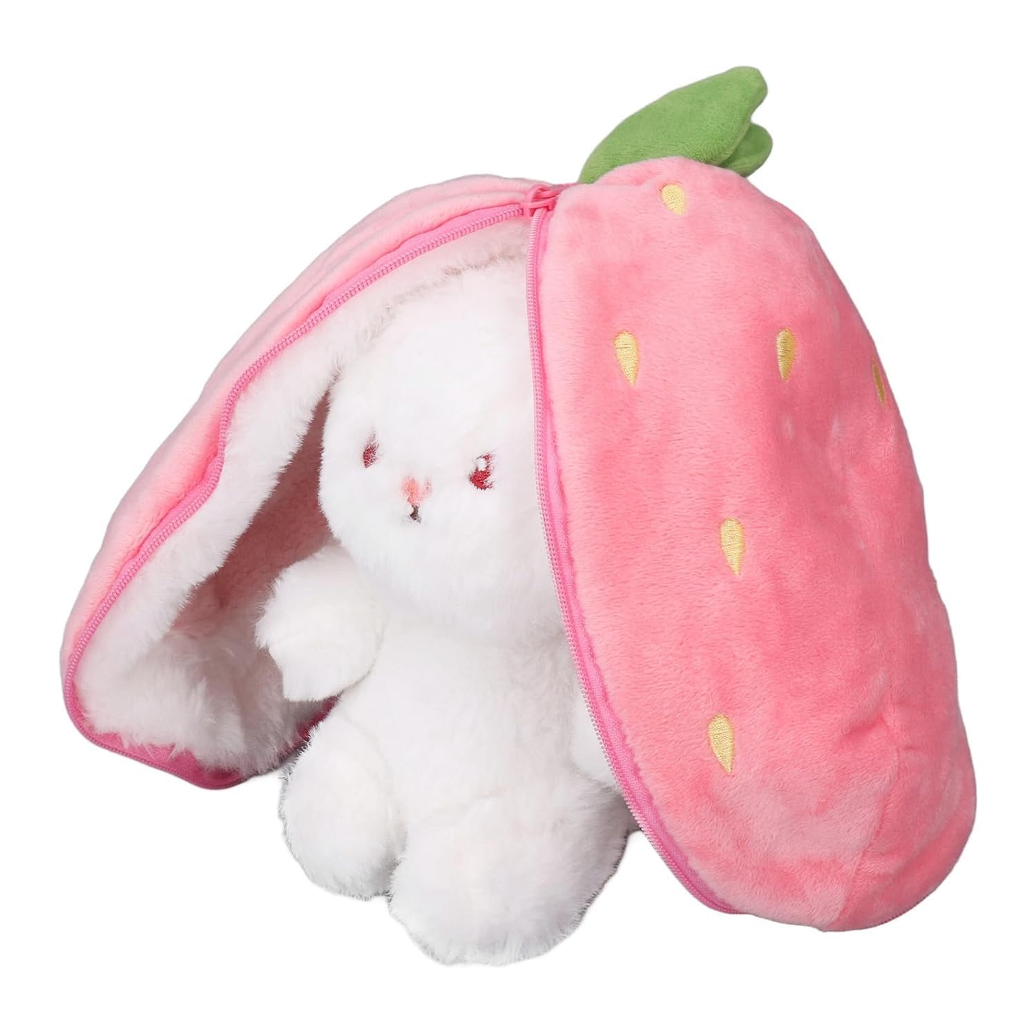 Joyivity Reversible Strawberry Bunny Plush Toy, Strawberry Rabbit Stuffed Animal Cute Fluffy Plushies For Baby Easter Gifts 10