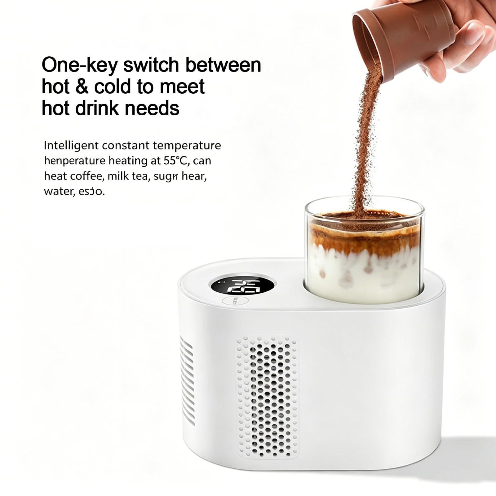 Yogurtiera Intelligente con Funzione Caldo/Freddo per fermentazione, Riscaldamento, Raffreddamento e Mantenimento in Caldo, Ideale per preparare Yogurt Fresco (White)
