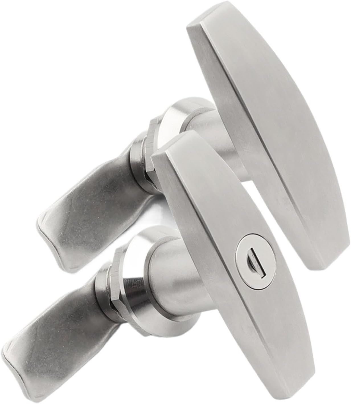 T-Type Rotary Tongue Lock 304 Stainless Steel Distribution Box Door Handle Control Cabinet(with Key)