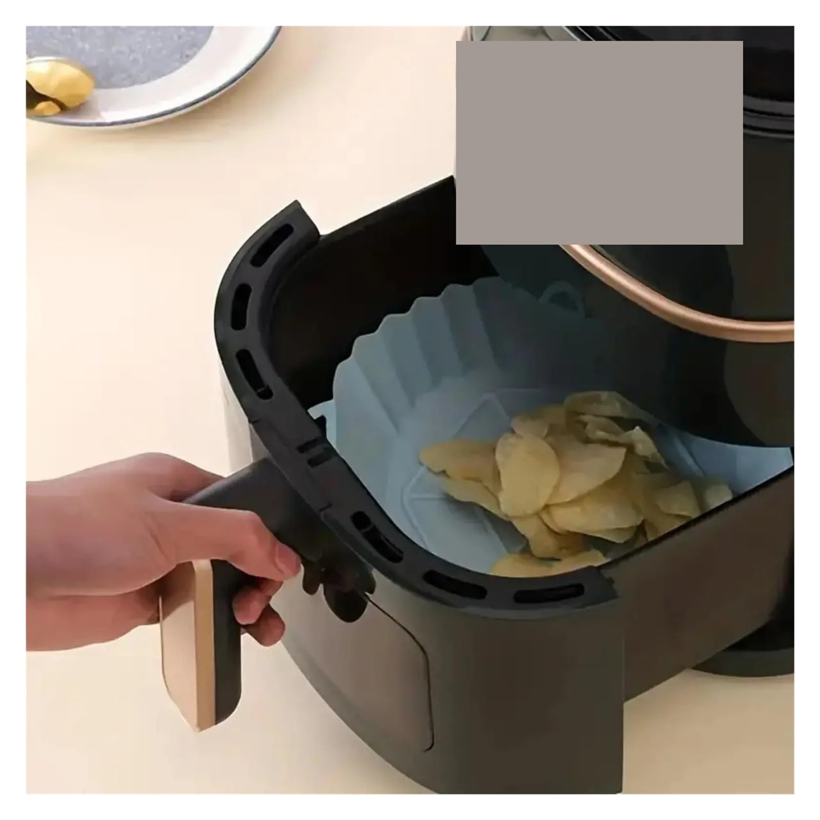 1pc Faltbare Silikon Air Fryer Liner Antihaft-Backmatte Wiederverwendbare Hitzebeständige Kochzubehör