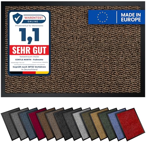 Gentle North Hochwertige Fußmatte beige schwarz 90x150cm groß für Innen & Außen - Schmutzfangmatte rutschfest, waschbar & wetterfest - Fussmatte für Eingangsbereich & Aussenbereich - Läufer Flur dünn Gentle North Hochwertige Fußmatte beige schwarz 90x150cm groß für Innen & Außen - Schmutzfangmatte rutschfest, waschbar & wetterfest - Fussmatte für Eingangsbereich & Aussenbereich - Läufer Flur dünn